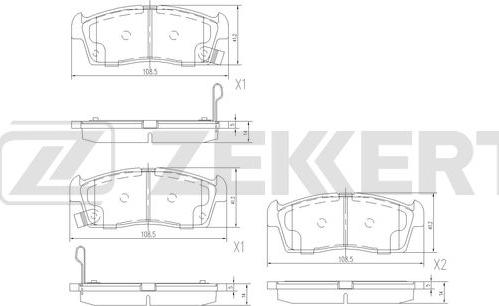 Zekkert BS-3054 - Brake Pad Set, disc brake autospares.lv