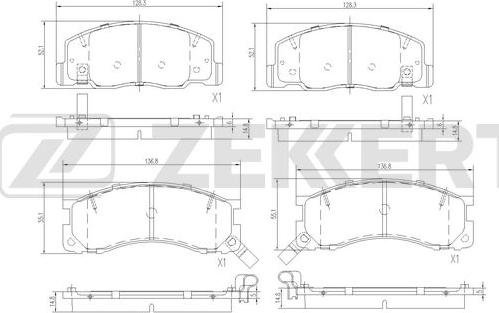 Zekkert BS-3052 - Brake Pad Set, disc brake autospares.lv