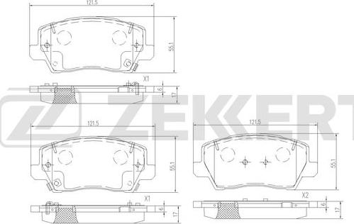 Zekkert BS-3068 - Brake Pad Set, disc brake autospares.lv