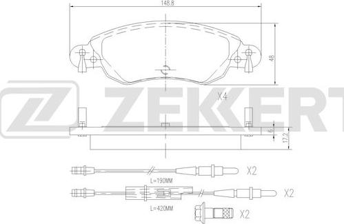 Zekkert BS-3036 - Brake Pad Set, disc brake autospares.lv