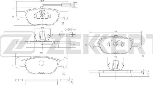 Zekkert BS-3033 - Brake Pad Set, disc brake autospares.lv