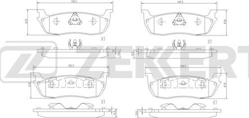 Zekkert BS-3029 - Brake Pad Set, disc brake autospares.lv