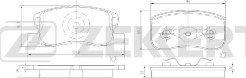 Zekkert BS-3026 - Brake Pad Set, disc brake autospares.lv