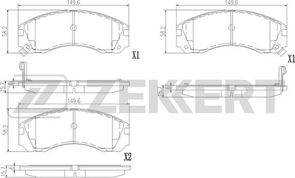 Zekkert BS-3022 - Brake Pad Set, disc brake autospares.lv