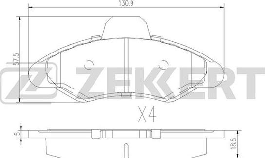 Zekkert BS-2999 - Brake Pad Set, disc brake autospares.lv