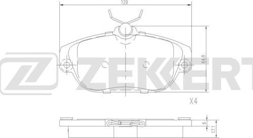 Zekkert BS-2996 - Brake Pad Set, disc brake autospares.lv