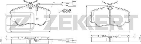 Zekkert BS-2998 - Brake Pad Set, disc brake autospares.lv