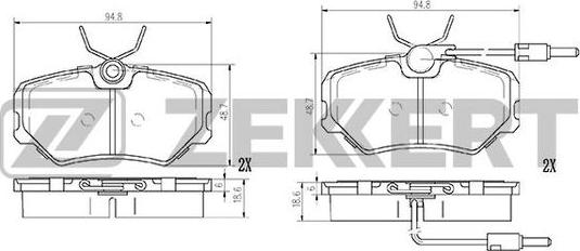 Zekkert BS-2993 - Brake Pad Set, disc brake autospares.lv
