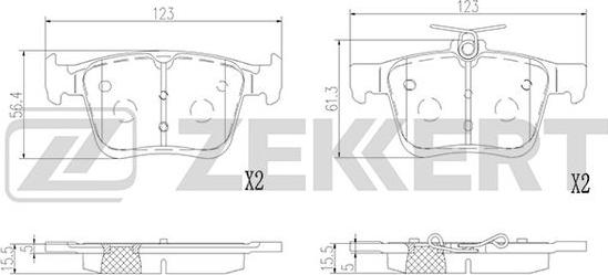 Zekkert BS-2952 - Brake Pad Set, disc brake autospares.lv