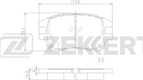 Zekkert BS-2963 - Brake Pad Set, disc brake autospares.lv