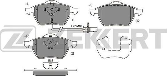 Zekkert BS-2908 - Brake Pad Set, disc brake autospares.lv