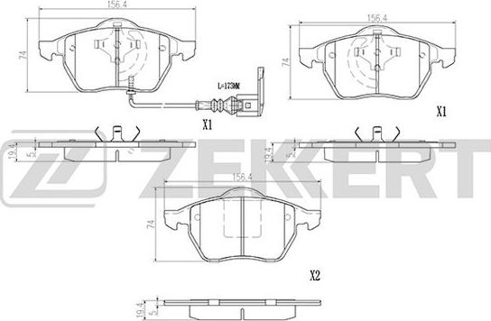 Zekkert BS-2902 - Brake Pad Set, disc brake autospares.lv