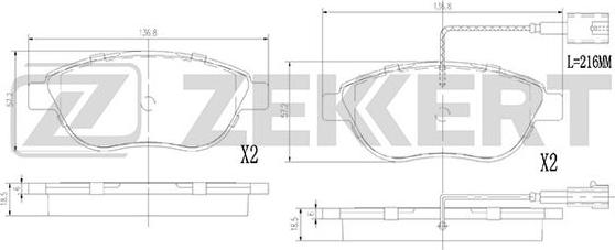 Zekkert BS-2919 - Brake Pad Set, disc brake autospares.lv