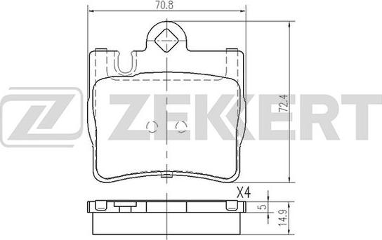 Zekkert BS-2911 - Brake Pad Set, disc brake autospares.lv