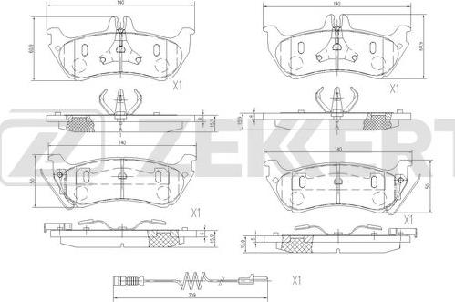 Zekkert BS-2912 - Brake Pad Set, disc brake autospares.lv