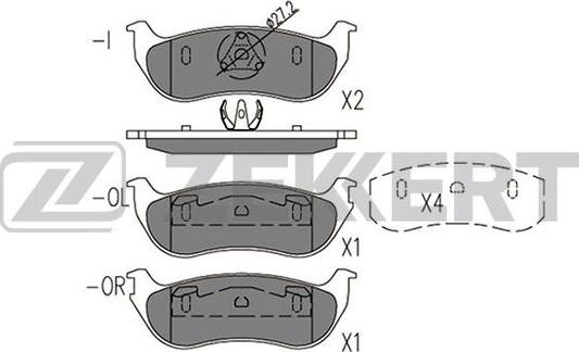 Zekkert BS-2981 - Brake Pad Set, disc brake autospares.lv