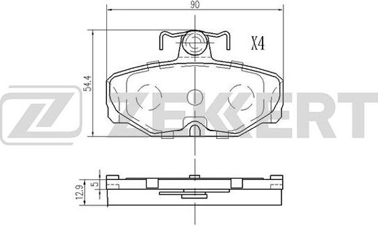 Zekkert BS-2987 - Brake Pad Set, disc brake autospares.lv