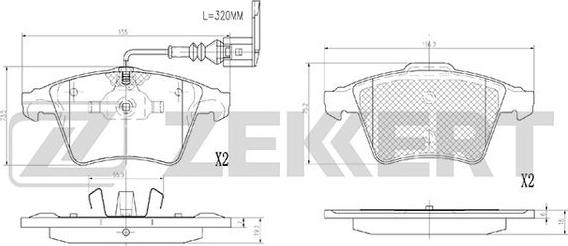 Zekkert BS-2934 - Brake Pad Set, disc brake autospares.lv