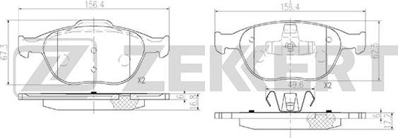 Zekkert BS-2924 - Brake Pad Set, disc brake autospares.lv