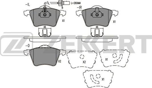 Zekkert BS-2925 - Brake Pad Set, disc brake autospares.lv