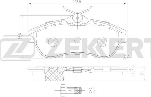 Zekkert BS-2921 - Brake Pad Set, disc brake autospares.lv