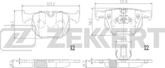 Zekkert BS-2922 - Brake Pad Set, disc brake autospares.lv