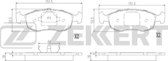 Zekkert BS-2975 - Brake Pad Set, disc brake autospares.lv