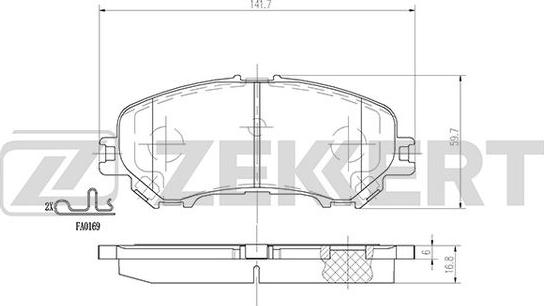 Zekkert BS-2973 - Brake Pad Set, disc brake autospares.lv