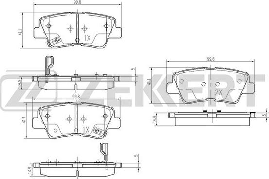 Zekkert BS-2444 - Brake Pad Set, disc brake autospares.lv