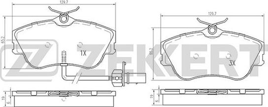 Zekkert BS-2448 - Brake Pad Set, disc brake autospares.lv