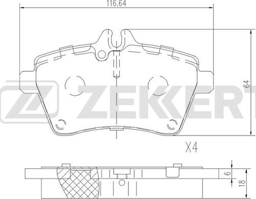 Zekkert BS-2469 - Brake Pad Set, disc brake autospares.lv