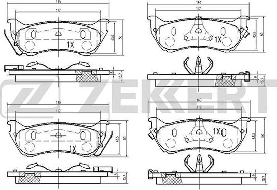 Zekkert BS-2468 - Brake Pad Set, disc brake autospares.lv