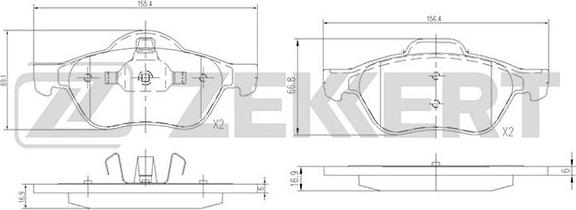 Zekkert BS-2488 - Brake Pad Set, disc brake autospares.lv