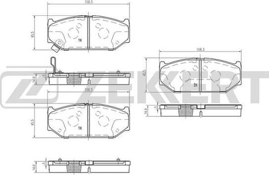 Zekkert BS-2434 - Brake Pad Set, disc brake autospares.lv