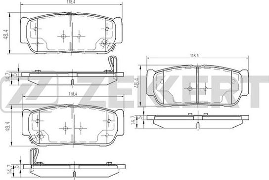 Zekkert BS-2424 - Brake Pad Set, disc brake autospares.lv