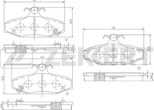 Zekkert BS-2423 - Brake Pad Set, disc brake autospares.lv