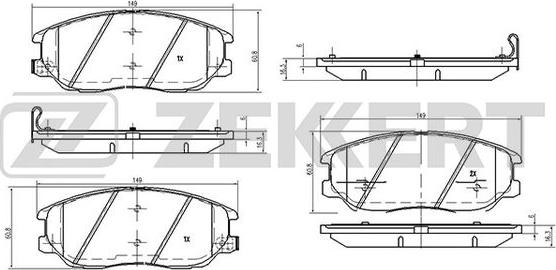 Zekkert BS-2422 - Brake Pad Set, disc brake autospares.lv