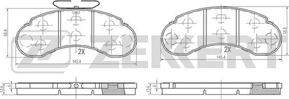 Zekkert BS-2516 - Brake Pad Set, disc brake autospares.lv