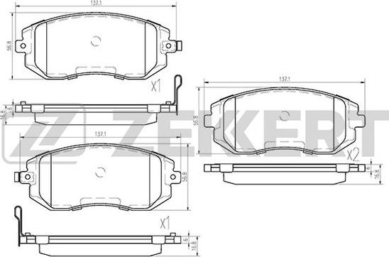 Zekkert BS-2585 - Brake Pad Set, disc brake autospares.lv