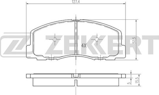 Zekkert BS-2534 - Brake Pad Set, disc brake autospares.lv