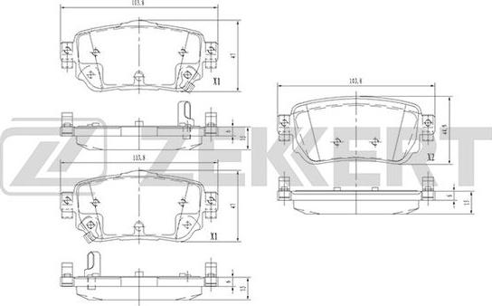 Zekkert BS-2524 - Brake Pad Set, disc brake autospares.lv