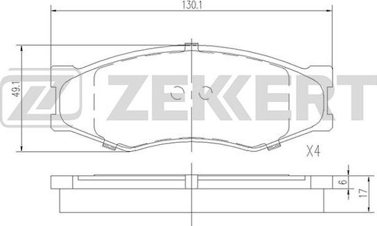 Zekkert BS-2526 - Brake Pad Set, disc brake autospares.lv