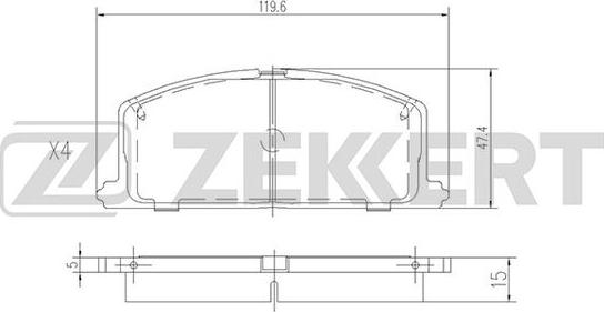 Zekkert BS-2624 - Brake Pad Set, disc brake autospares.lv