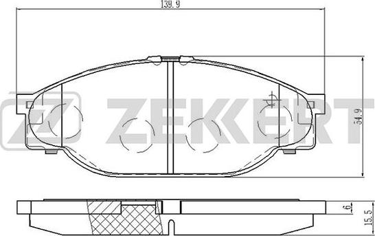 Zekkert BS-2090 - Brake Pad Set, disc brake autospares.lv