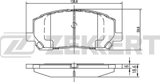 Zekkert BS-2091 - Brake Pad Set, disc brake autospares.lv