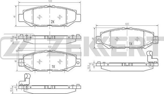 Zekkert BS-2097 - Brake Pad Set, disc brake autospares.lv