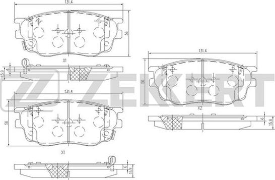 Zekkert BS-2063 - Brake Pad Set, disc brake autospares.lv