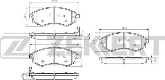 Zekkert BS-2067 - Brake Pad Set, disc brake autospares.lv