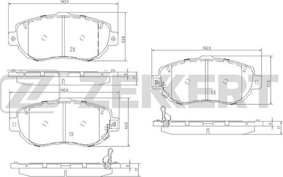 Zekkert BS-2086 - Brake Pad Set, disc brake autospares.lv