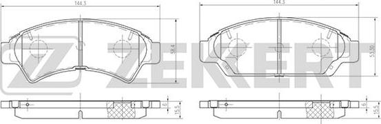 Zekkert BS-2087 - Brake Pad Set, disc brake autospares.lv